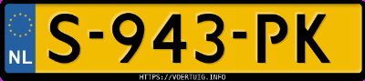 Kenteken afbeelding van S943PK, zwarte Opel Corsa F F12xel