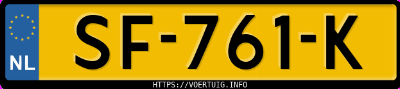Kenteken afbeelding van SF761K, witte Opel CORSA-E