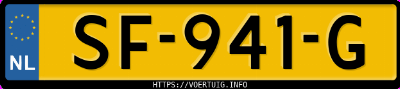 Kenteken afbeelding van SF941G, blauwe Opel ASTRA+