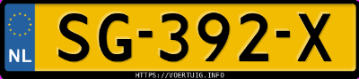 Kenteken afbeelding van SG392X, zwarte Opel Karl / Viva 10xe