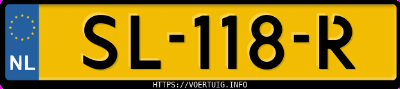 Kenteken afbeelding van SL118R, witte Opel Movano
