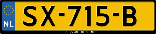 Kenteken afbeelding van SX715B, blauwe Opel AMPERA-E