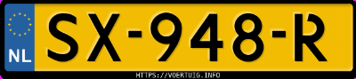Kenteken afbeelding van SX948R, zwarte Opel Zafira Tourer