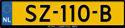 Kenteken afbeelding van SZ110B, blauwe Opel ASTRA+
