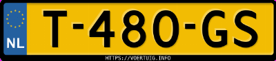 Kenteken afbeelding van T480GS, witte Opel Corsa Corsa-E