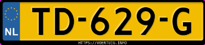 Kenteken afbeelding van TD629G, rode Opel CORSA-E