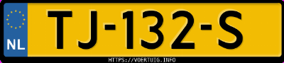 Kenteken afbeelding van TJ132S, rode Opel AMPERA-E