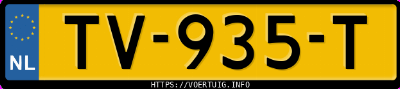 Kenteken afbeelding van TV935T, grijze Opel Karl / Viva 10xe