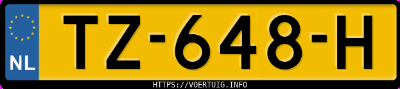 Kenteken afbeelding van TZ648H, rode Opel AMPERA-E