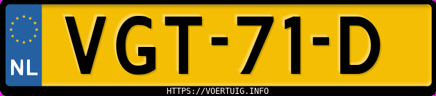 Kenteken afbeelding van VGT71D,  Opel Vivaro
