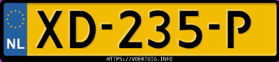 Kenteken afbeelding van XD235P, blauwe Opel AMPERA-E