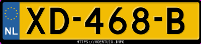 Kenteken afbeelding van XD468B, witte Opel Astra K 10xfl