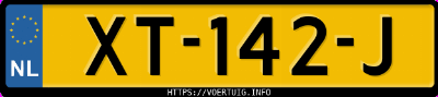 Kenteken afbeelding van XT142J, witte Opel Astra K 16dtu