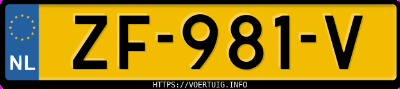 Kenteken afbeelding van ZF981V, grijze Opel Zafira A 16