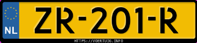 Kenteken afbeelding van ZR201R, witte Opel Astra K 10xfl
