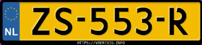 Kenteken afbeelding van ZS553R, grijze Opel Grandland X 12xht