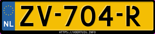 Kenteken afbeelding van ZV704R, blauwe Opel Mokka X