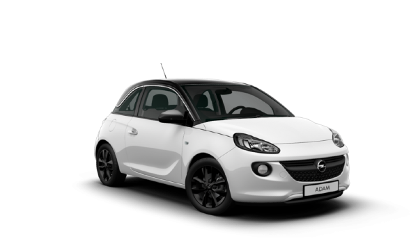 Afbeelding van HX374P, witte Opel Adam hatchback