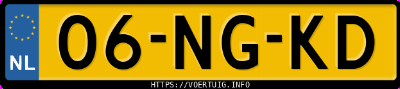 Kenteken afbeelding van 06NGKD, blauwe Peugeot 106 1.4