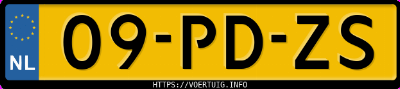 Kenteken afbeelding van 09PDZS, grijze Peugeot Partner 1.2i