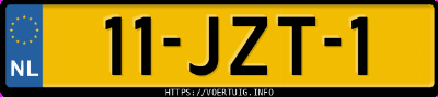 Kenteken afbeelding van 11JZT1, oranje Peugeot 107