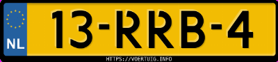 Kenteken afbeelding van 13RRB4, zwarte Peugeot 207