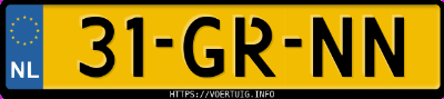 Kenteken afbeelding van 31GRNN, blauwe Peugeot 206 1.4