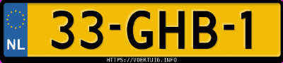 Kenteken afbeelding van 33GHB1, rode Peugeot 107 1.0i