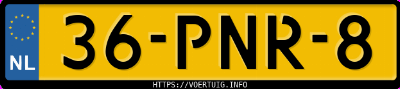 Kenteken afbeelding van 36PNR8, witte Peugeot 107 1.0i