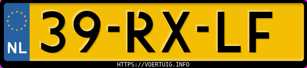 Kenteken afbeelding van 39RXLF, grijze Peugeot 307 Sw 1.6 16v