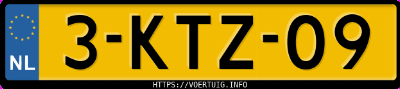 Kenteken afbeelding van 3KTZ09, zwarte Peugeot 308
