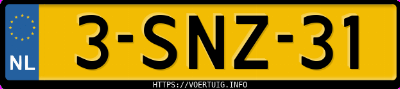 Kenteken afbeelding van 3SNZ31, zwarte Peugeot 207