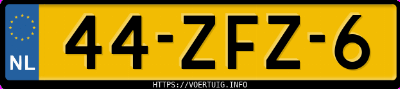 Kenteken afbeelding van 44ZFZ6, zwarte Peugeot 107 1.0i