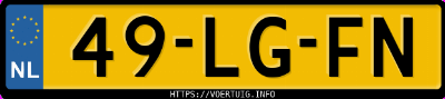 Kenteken afbeelding van 49LGFN, zwarte Peugeot 406 1.8