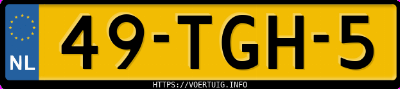 Kenteken afbeelding van 49TGH5, groene Peugeot Partner