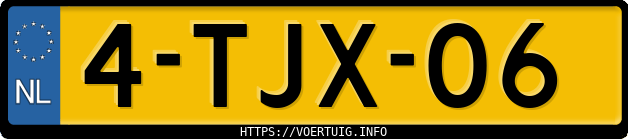 Kenteken afbeelding van 4TJX06, gele Peugeot Boxer 270cs 1.9d