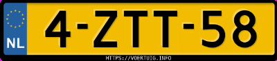Kenteken afbeelding van 4ZTT58, grijze Peugeot 308 1.2i Stt