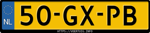 Kenteken afbeelding van 50GXPB, grijze Peugeot 106 1.4 3drs