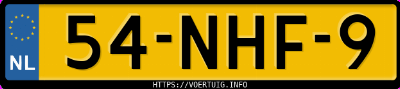 Kenteken afbeelding van 54NHF9, zwarte Peugeot 207