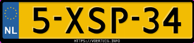 Kenteken afbeelding van 5XSP34, grijze Peugeot Partner