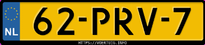 Kenteken afbeelding van 62PRV7, blauwe Peugeot Partner