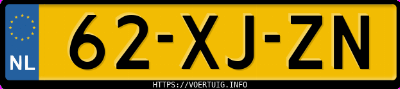 Kenteken afbeelding van 62XJZN, groene Peugeot Partner 1.2i