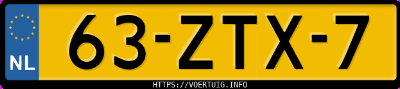 Kenteken afbeelding van 63ZTX7, blauwe Peugeot Expert 227 L1h1 1.6hdi 16v-90