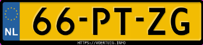 Kenteken afbeelding van 66PTZG, grijze Peugeot 307 1.6hdi/fap