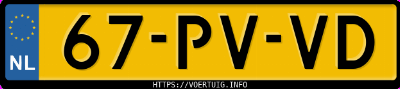 Kenteken afbeelding van 67PVVD, grijze Peugeot 307 1.4