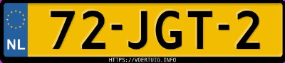 Kenteken afbeelding van 72JGT2, grijze Peugeot Partner