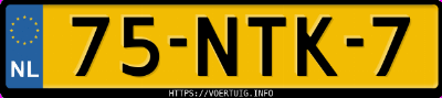 Kenteken afbeelding van 75NTK7, zwarte Peugeot 207