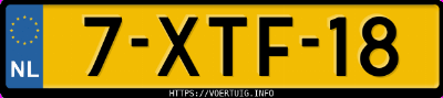 Kenteken afbeelding van 7XTF18, blauwe Peugeot 108
