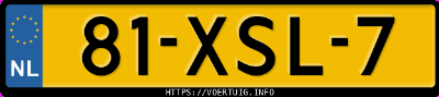 Kenteken afbeelding van 81XSL7, bruine Peugeot Partner 1.6 Vti