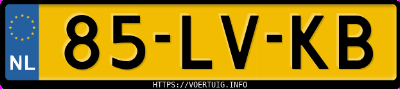 Kenteken afbeelding van 85LVKB, grijze Peugeot 307 1.6hdi/fap